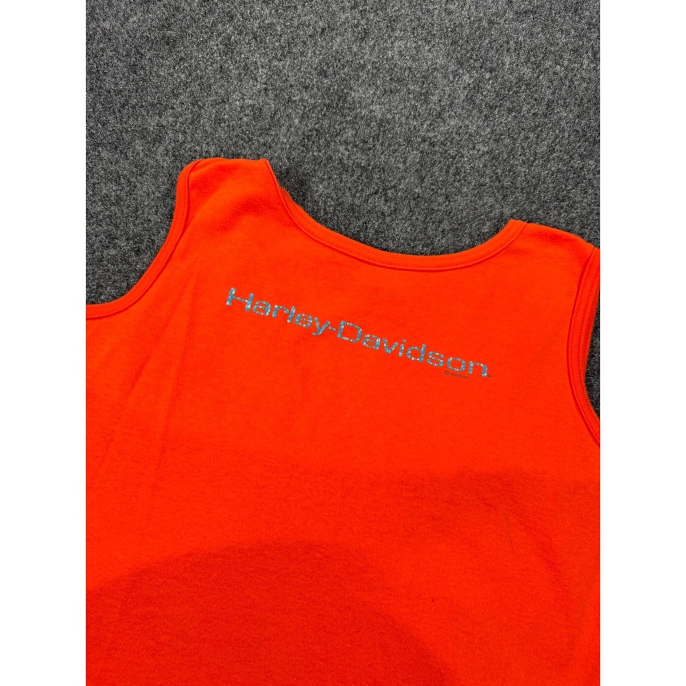 VTG 2001 Harley Davidson Tank Top Orange Dillon Brothers Omaha Nebraska